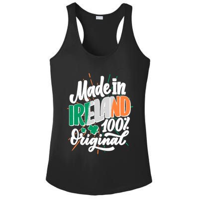 Funny St Patricks Day Made In Ireland 100% Original Ladies PosiCharge Competitor Racerback Tank