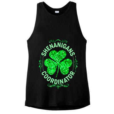 Funny St Patrick's Day Shenanigans Coordinator Lucky Shamrock Clover Ladies PosiCharge Tri-Blend Wicking Tank