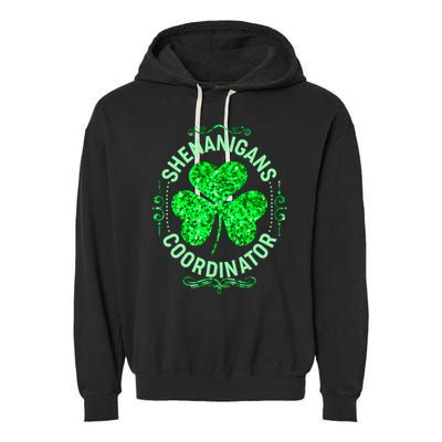 Funny St Patrick's Day Shenanigans Coordinator Lucky Shamrock Clover Garment-Dyed Fleece Hoodie