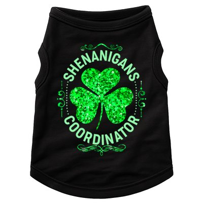 Funny St Patrick's Day Shenanigans Coordinator Lucky Shamrock Clover Doggie Tank