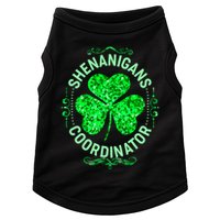 Funny St Patrick's Day Shenanigans Coordinator Lucky Shamrock Clover Doggie Tank