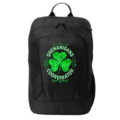 Funny St Patrick's Day Shenanigans Coordinator Lucky Shamrock Clover City Backpack