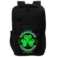 Funny St Patrick's Day Shenanigans Coordinator Lucky Shamrock Clover Impact Tech Backpack