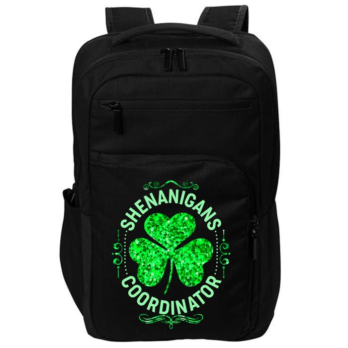 Funny St Patrick's Day Shenanigans Coordinator Lucky Shamrock Clover Impact Tech Backpack
