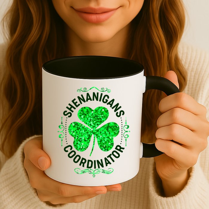 Funny St Patrick's Day Shenanigans Coordinator Lucky Shamrock Clover Mug