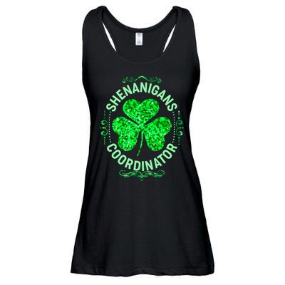 Funny St Patrick's Day Shenanigans Coordinator Lucky Shamrock Clover Ladies Essential Flowy Tank
