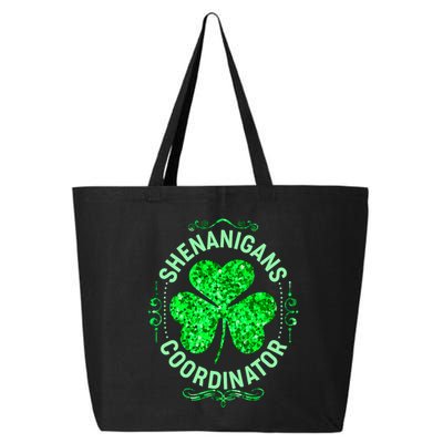 Funny St Patrick's Day Shenanigans Coordinator Lucky Shamrock Clover 25L Jumbo Tote