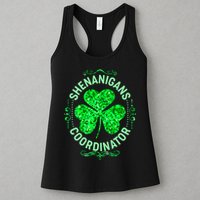 Funny St Patrick's Day Shenanigans Coordinator Lucky Shamrock Clover Womens Tank Top