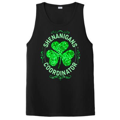 Funny St Patrick's Day Shenanigans Coordinator Lucky Shamrock Clover PosiCharge Competitor Tank