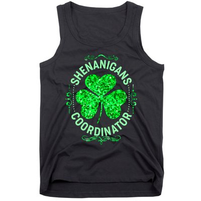 Funny St Patrick's Day Shenanigans Coordinator Lucky Shamrock Clover Tank Top