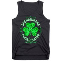 Funny St Patrick's Day Shenanigans Coordinator Lucky Shamrock Clover Tank Top