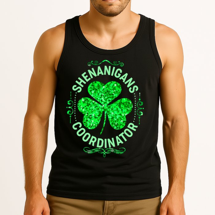Funny St Patrick's Day Shenanigans Coordinator Lucky Shamrock Clover Tank Top