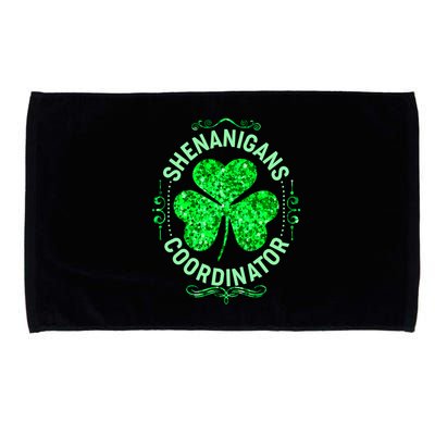 Funny St Patrick's Day Shenanigans Coordinator Lucky Shamrock Clover Microfiber Hand Towel