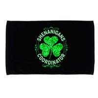Funny St Patrick's Day Shenanigans Coordinator Lucky Shamrock Clover Microfiber Hand Towel