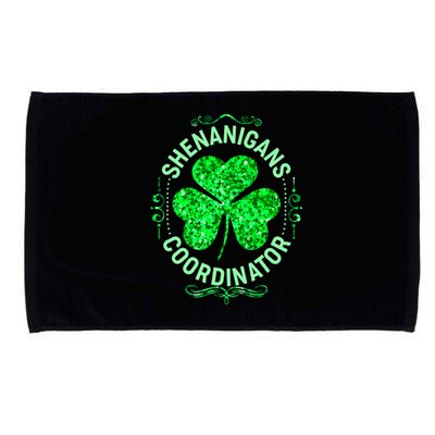 Funny St Patrick's Day Shenanigans Coordinator Lucky Shamrock Clover Microfiber Hand Towel