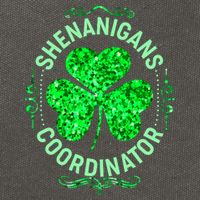 Funny St Patrick's Day Shenanigans Coordinator Lucky Shamrock Clover Cotton Canvas Backpack