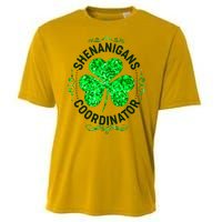 Funny St Patrick's Day Shenanigans Coordinator Lucky Shamrock Clover Cooling Performance Crew T-Shirt