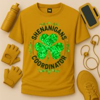 Funny St Patrick's Day Shenanigans Coordinator Lucky Shamrock Clover Performance Shirt