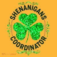 Funny St Patrick's Day Shenanigans Coordinator Lucky Shamrock Clover Hoodie