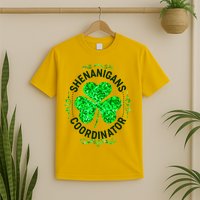 Funny St Patrick's Day Shenanigans Coordinator Lucky Shamrock Clover T-Shirt