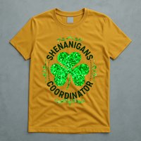 Funny St Patrick's Day Shenanigans Coordinator Lucky Shamrock Clover T-Shirt