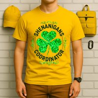 Funny St Patrick's Day Shenanigans Coordinator Lucky Shamrock Clover T-Shirt