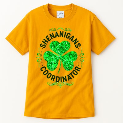 Funny St Patrick's Day Shenanigans Coordinator Lucky Shamrock Clover Tall T-Shirt