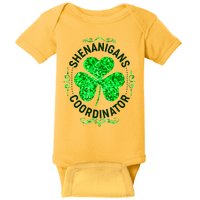 Funny St Patrick's Day Shenanigans Coordinator Lucky Shamrock Clover Baby Bodysuit