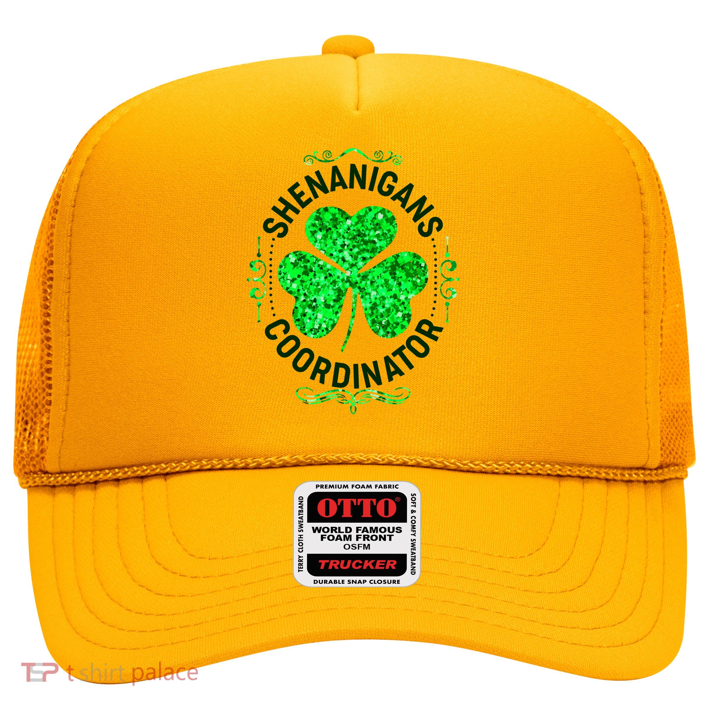 Funny St Patrick's Day Shenanigans Coordinator Lucky Shamrock Clover Trucker Hat