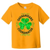 Funny St Patrick's Day Shenanigans Coordinator Lucky Shamrock Clover Toddler T-Shirt