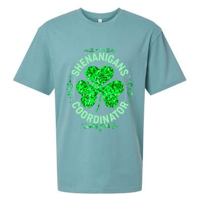Funny St Patrick's Day Shenanigans Coordinator Lucky Shamrock Clover Sueded Cloud Jersey T-Shirt