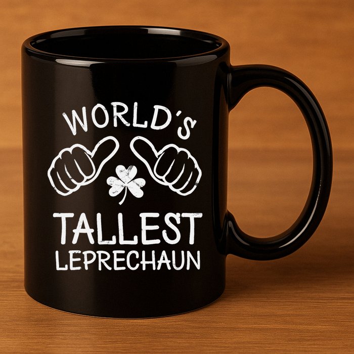 Funny St Patricks Day Gnome Worlds Tallest Leprechaun 11oz C Handle Ceramic Mug