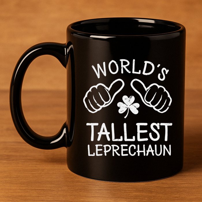 Funny St Patricks Day Gnome Worlds Tallest Leprechaun 11oz C Handle Ceramic Mug