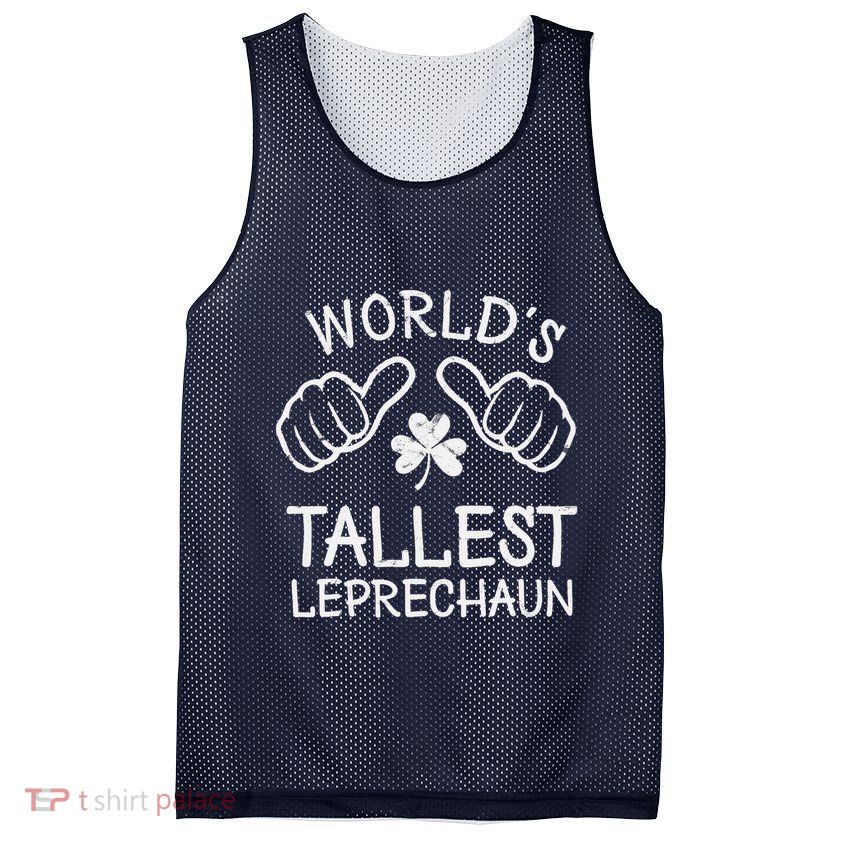 Funny St Patricks Day Gnome Worlds Tallest Leprechaun Mesh Reversible Basketball Jersey Tank
