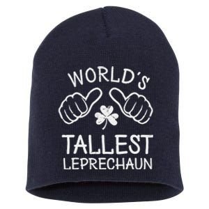 Funny St Patricks Day Gnome Worlds Tallest Leprechaun Short Acrylic Beanie