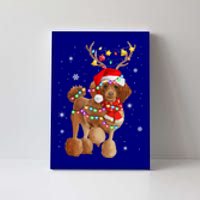 Funny Santa Poodle Claus Dog Christmas Decor Meaningful Gift Canvas