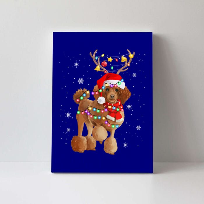 Funny Santa Poodle Claus Dog Christmas Decor Meaningful Gift Canvas