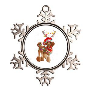 Funny Santa Poodle Claus Dog Christmas Decor Meaningful Gift Metallic Star Ornament