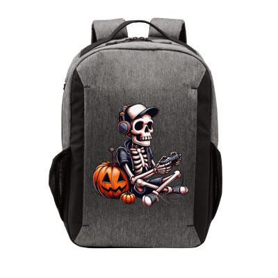 Funny Skeleton Playing Video Game Halloween Gamer Gift Vector Backpack