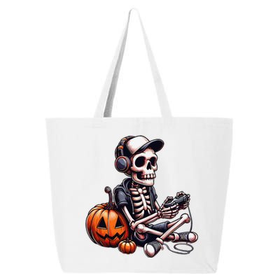 Funny Skeleton Playing Video Game Halloween Gamer Gift 25L Jumbo Tote