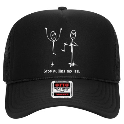 Funny Stop Pulling My Leg Stickman Costume Stick Figure Trucker Hat