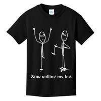 Funny Stop Pulling My Leg Stickman Costume Stick Figure Kids T-Shirt