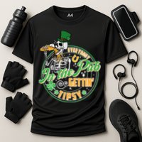 Funny St Patricks Day Everybody In The Pub Gettin Tipsy Skeleton Beer Performance Shirt