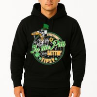 Funny St Patricks Day Everybody In The Pub Gettin Tipsy Skeleton Beer Hoodie