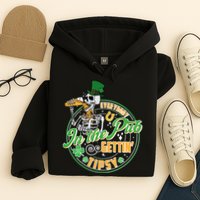 Funny St Patricks Day Everybody In The Pub Gettin Tipsy Skeleton Beer Hoodie
