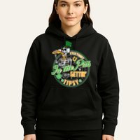 Funny St Patricks Day Everybody In The Pub Gettin Tipsy Skeleton Beer Hoodie
