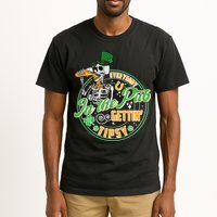 Funny St Patricks Day Everybody In The Pub Gettin Tipsy Skeleton Beer Tall T-Shirt