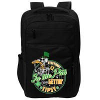 Funny St Patricks Day Everybody In The Pub Gettin Tipsy Skeleton Beer Impact Tech Backpack