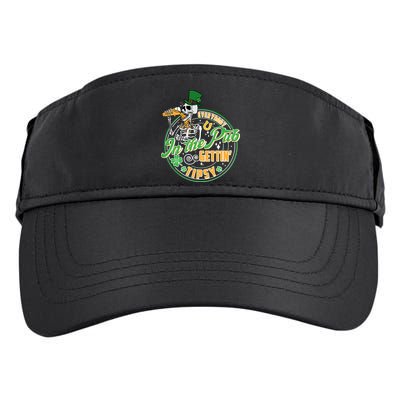 Funny St Patricks Day Everybody In The Pub Gettin Tipsy Skeleton Beer Adult Drive Performance Visor