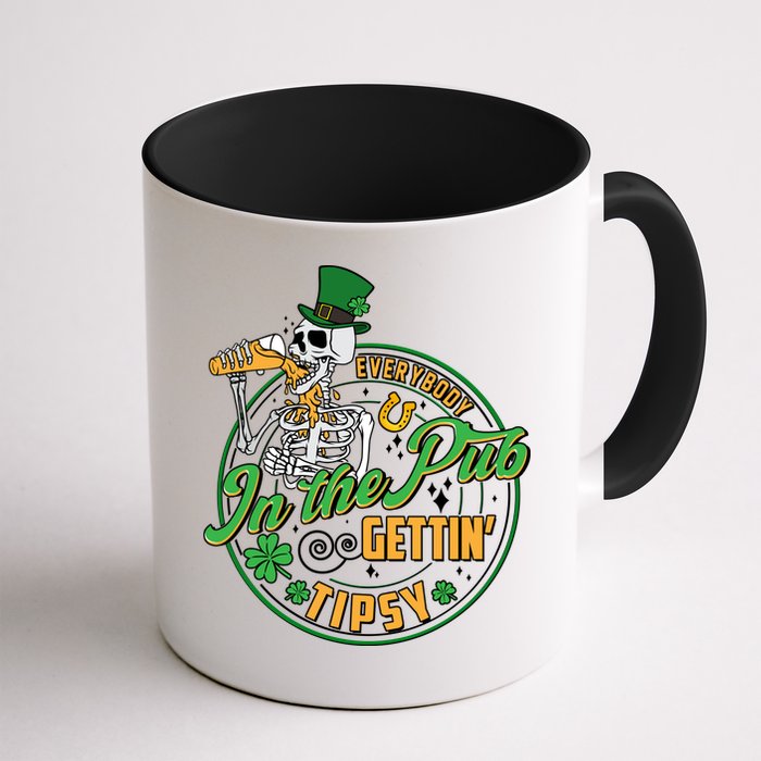 Funny St Patricks Day Everybody In The Pub Gettin Tipsy Skeleton Beer Mug